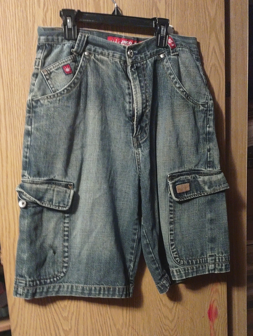 Vinyage Relaxed Cargo Denim Dragon Shorts by JNCO